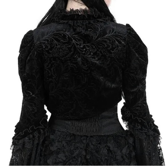 Dark in Love: Nocturnal Bloom Velvet Shrug (BW119) - Picture 3 of 7